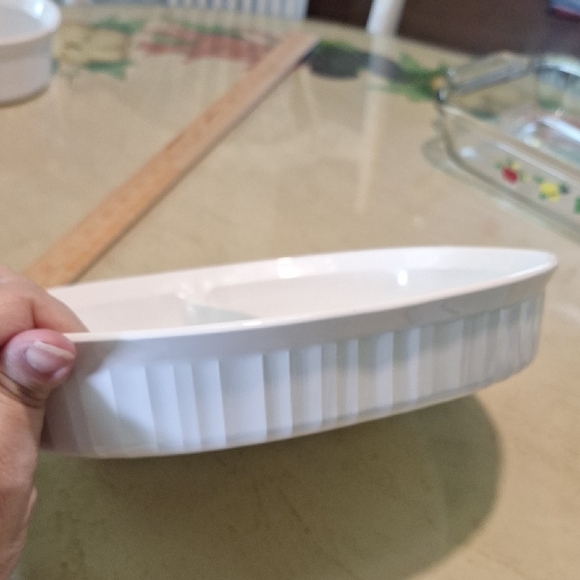 Corning Ware French White divided casserole dish, specifically the F-6-B model, - Picture 5 of 8